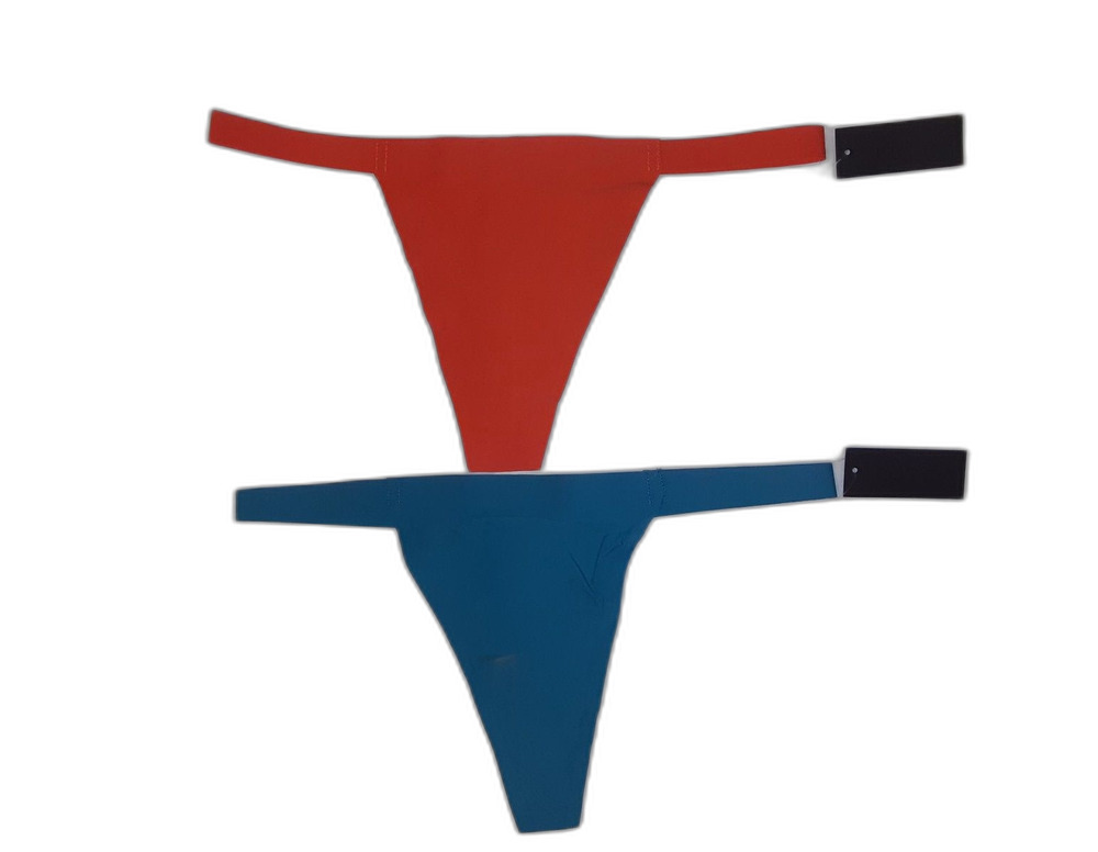 Youmita Large Seamless Laser Cut Thong (Ocean depths/Flame Scarlet) NWT 2 Pair